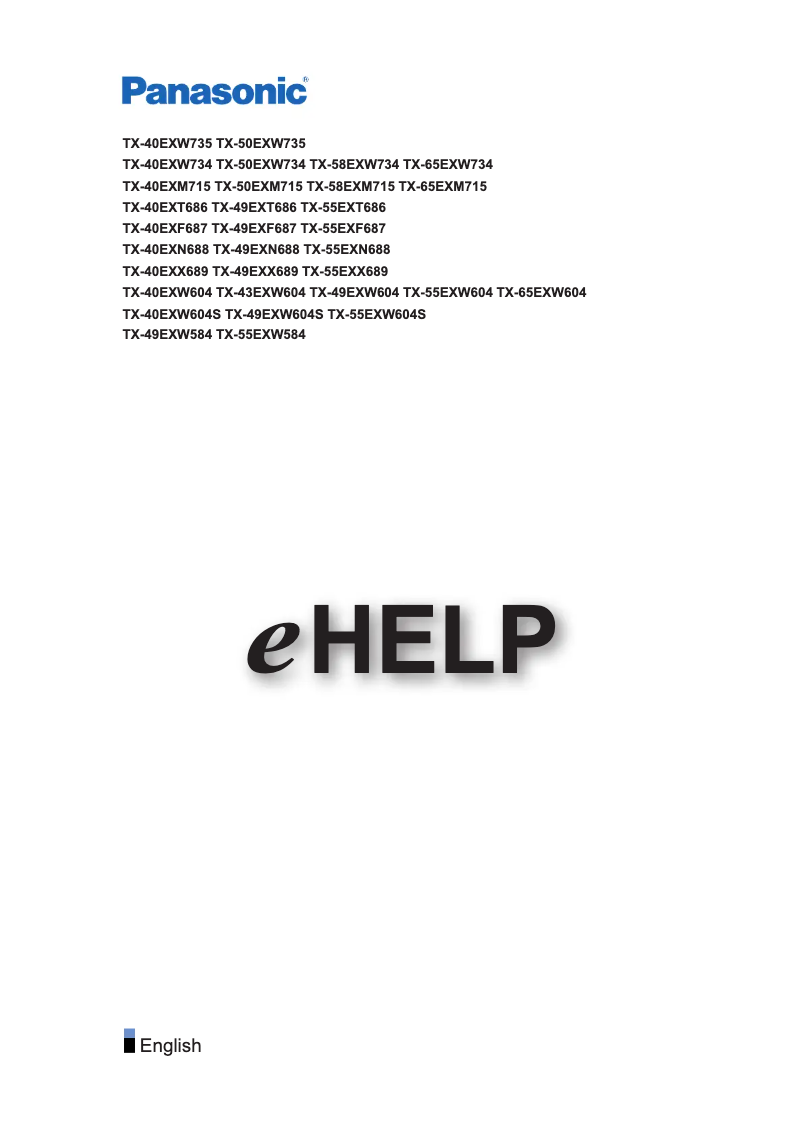 Page 1 de la notice Manuel utilisateur Panasonic TX-40EXF687