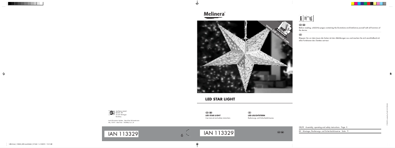 Page n°1 - Manuel utilisateur Melinera IAN 113329
