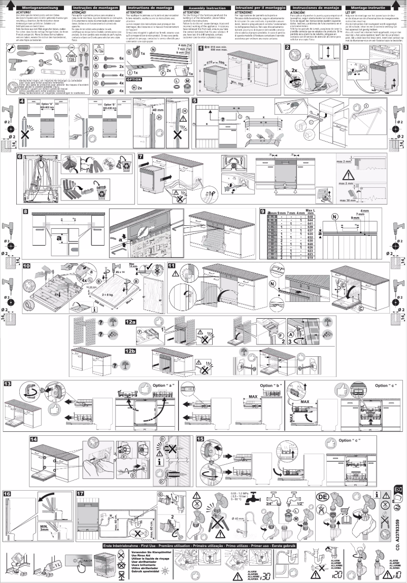 Page 1 de la notice Guide d'installation AEG FEE74616PM