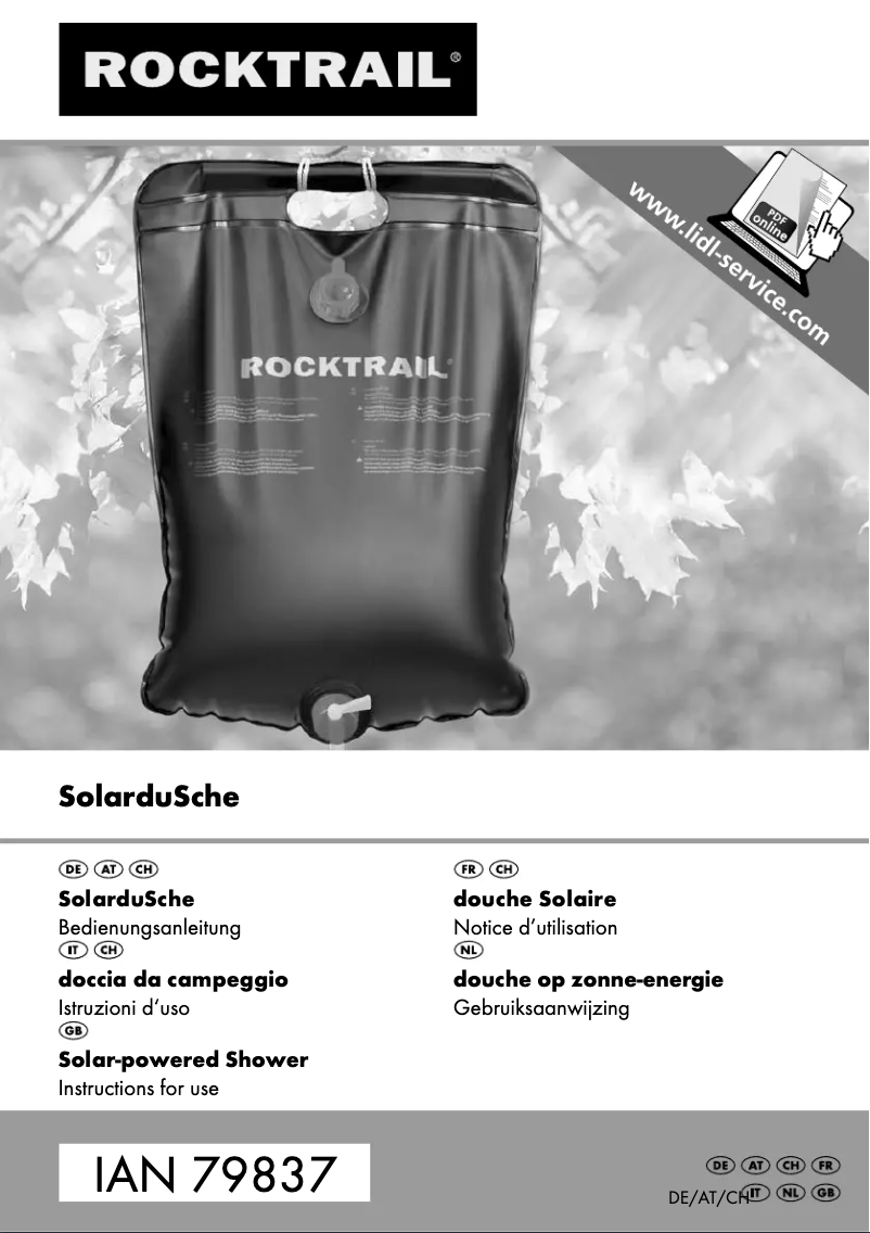 Image de la première page du manuel de l'appareil Solar Douche