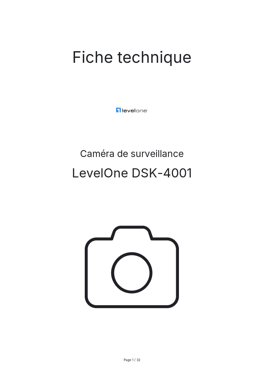 Page n°1 - Fiche technique LevelOne DSK-4001
