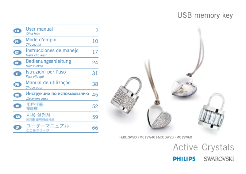 Page 1 de la notice Manuel utilisateur Philips Swarovski FM01SW81