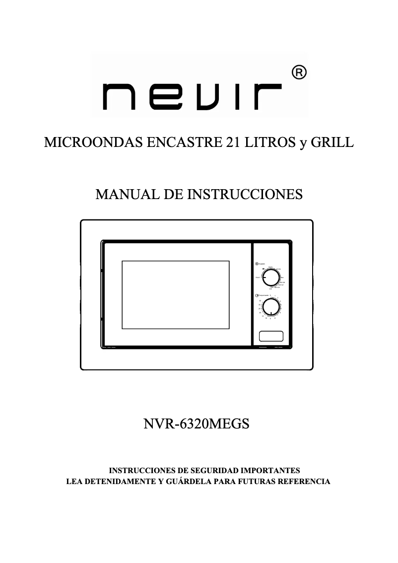 Page n°1 - Manuel utilisateur Nevir NVR-6320MEGS
