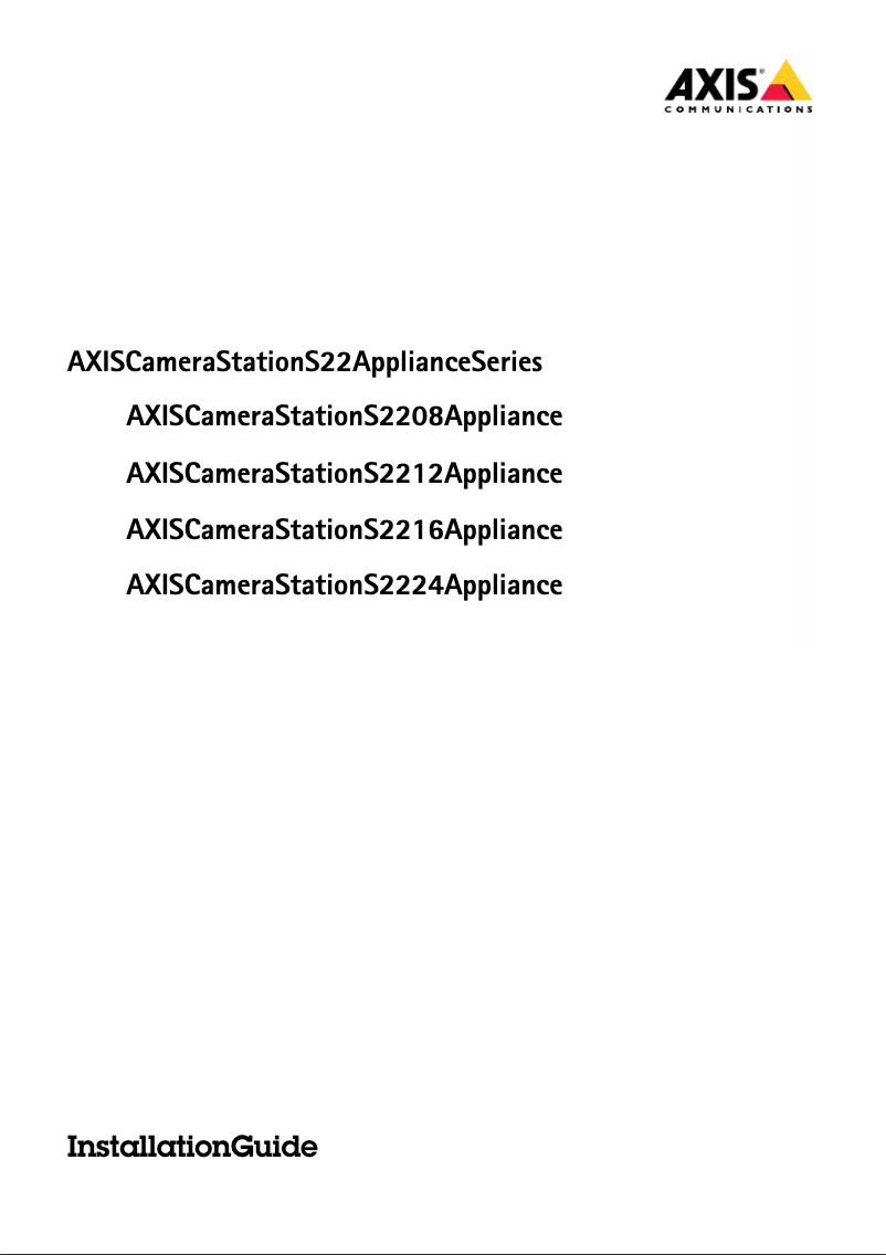 Page n°1 - Manuel utilisateur Axis S2216