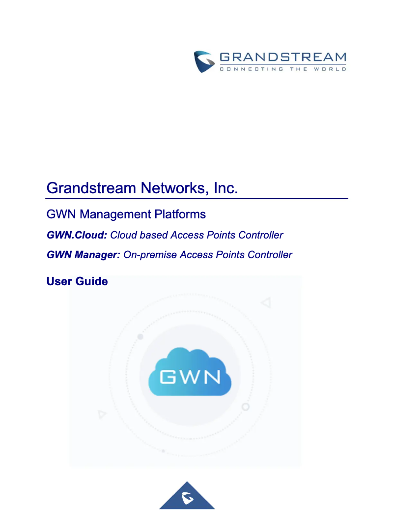 Page n°1 - Manuel utilisateur Grandstream GWN.Cloud