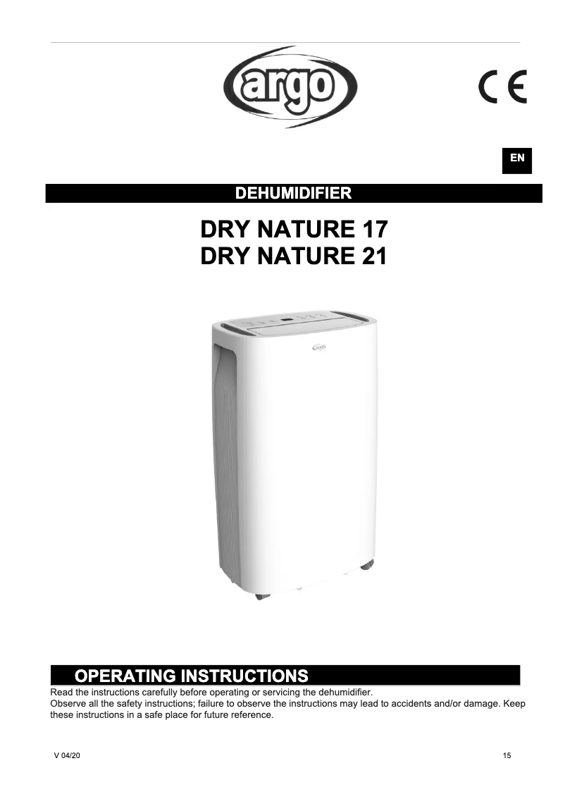 Image de la première page du manuel de l'appareil Dry nature 21