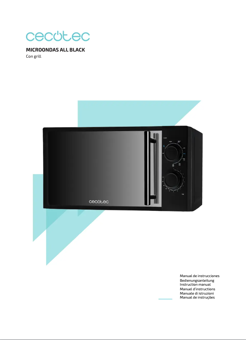 Page 1 de la notice Manuel utilisateur Cecotec Microondas All Con Grill