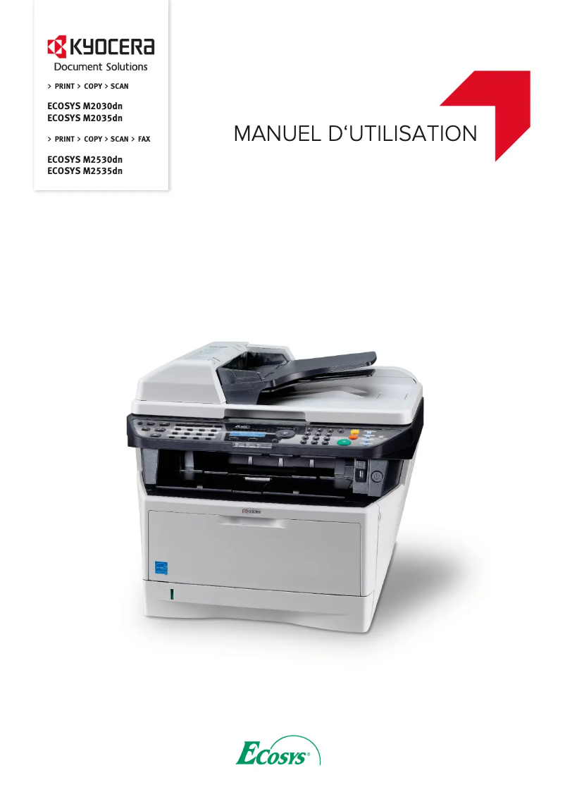 Page 1 de la notice Manuel utilisateur Kyocera ECOSYS M2535dn