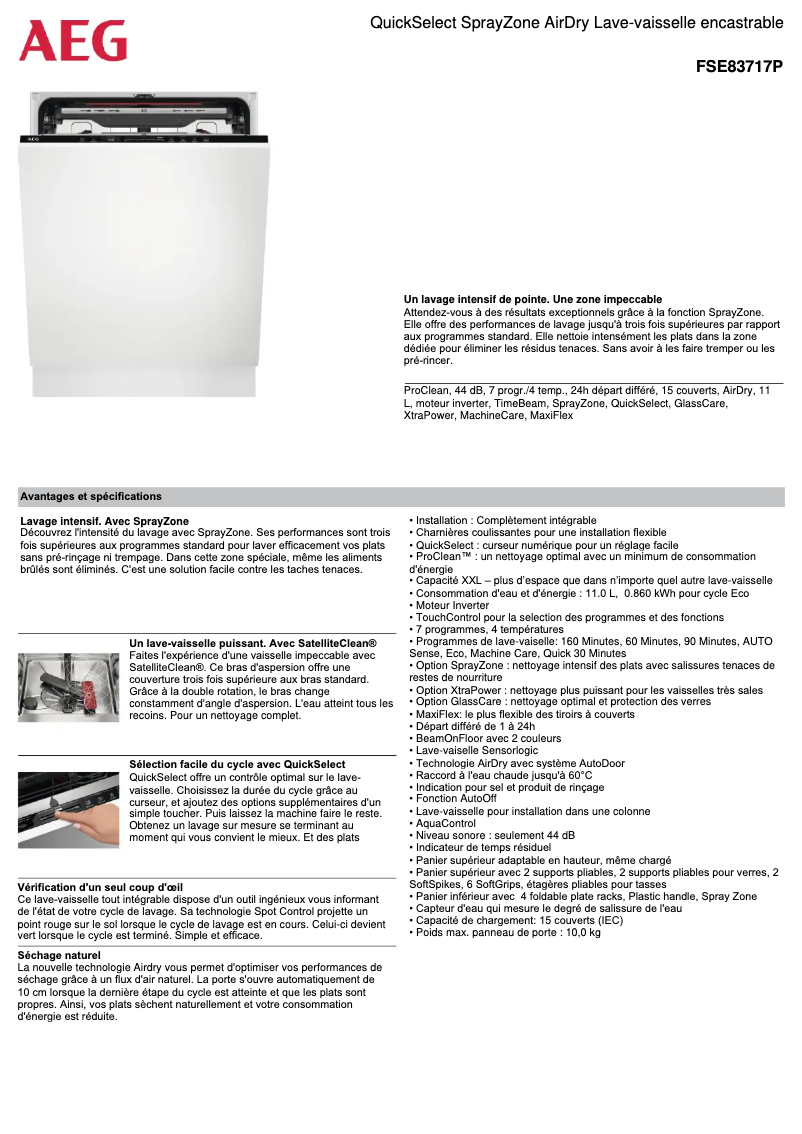 Image de la première page du manuel de l'appareil FSE83717P