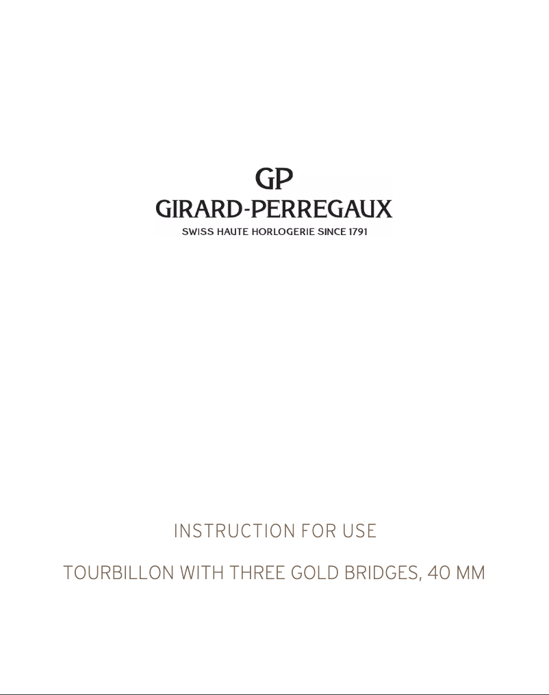 Page n°1 - Manuel utilisateur Girard-Perregaux Bridges 99285-52-000-BA6A