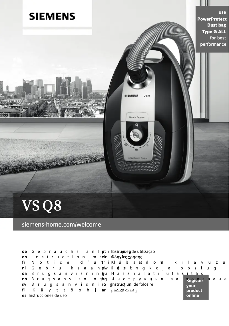 Page 1 de la notice Manuel utilisateur Siemens VSQ8ALL1