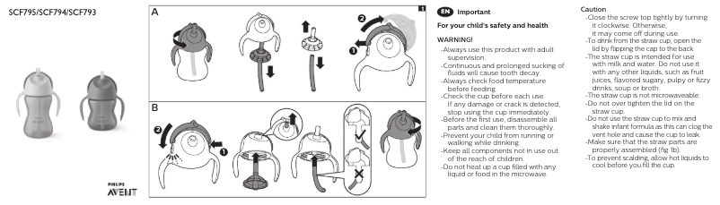Page 1 de la notice Manuel utilisateur Philips AVENT SCF794