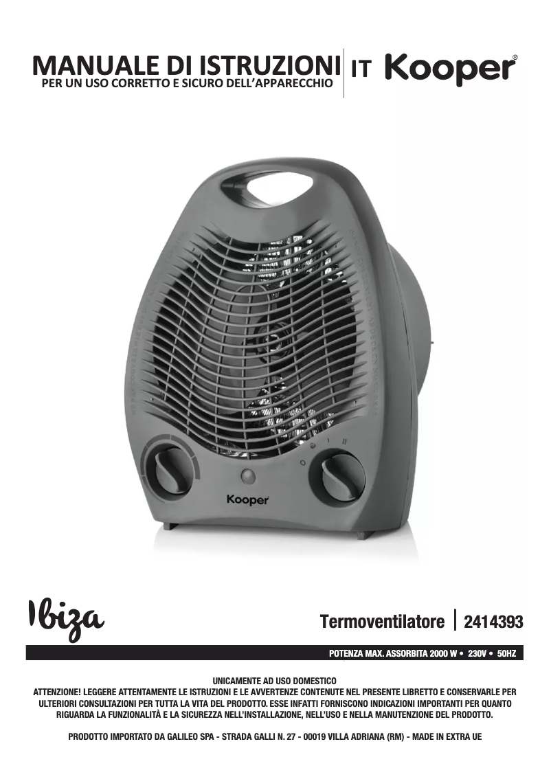 Page 1 de la notice Manuel utilisateur Kooper 2414393