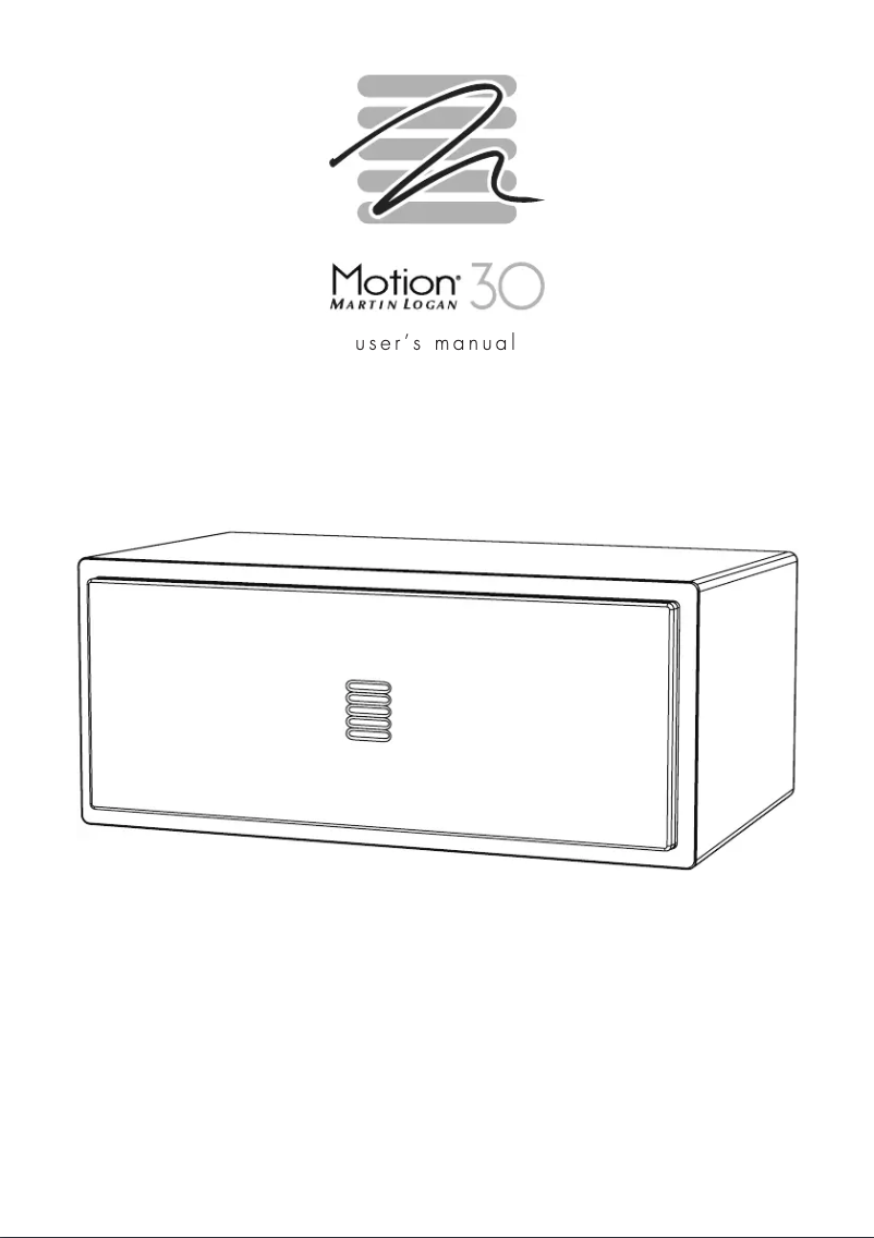Page 1 de la notice Manuel utilisateur Martin Logan Motion 30
