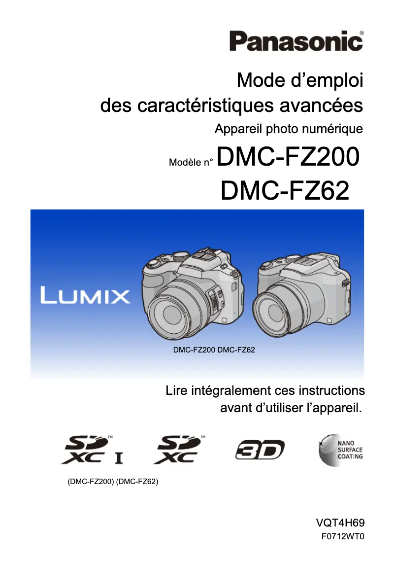 Imagen de la primera página del manual del dispositivo Lumix DMC-FZ62