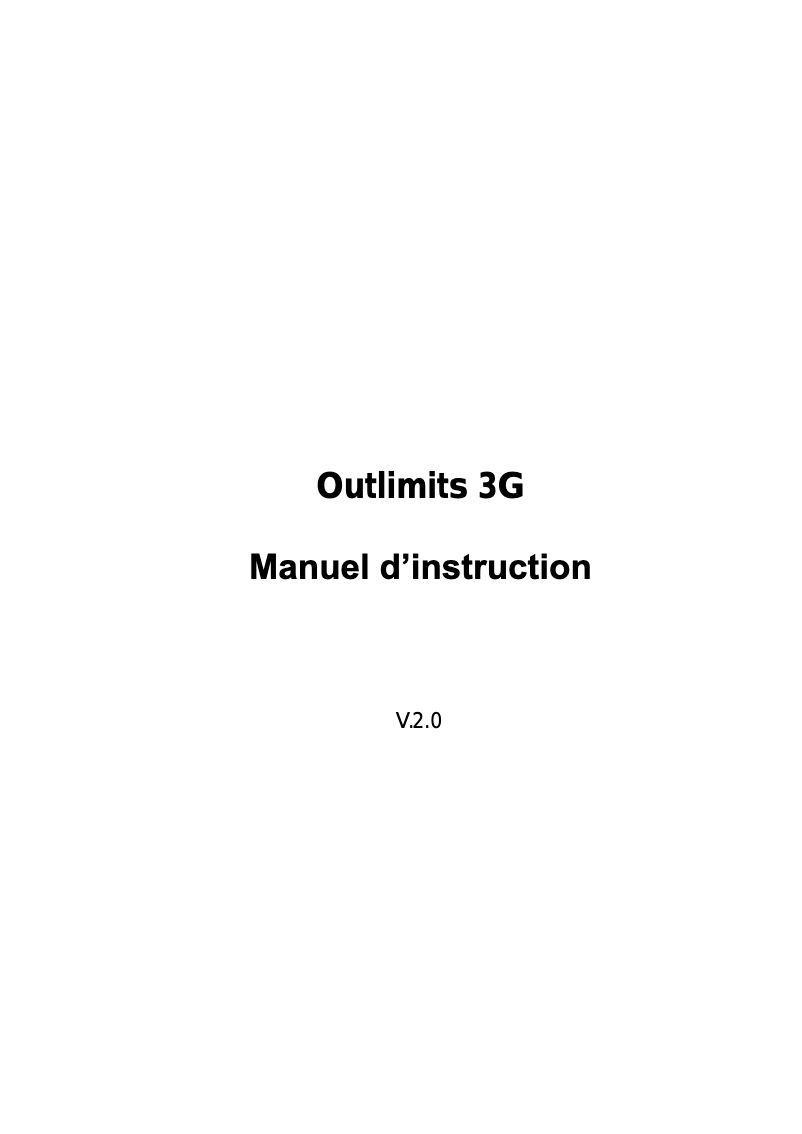 Image de la première page du manuel de l'appareil OutLimits 3G