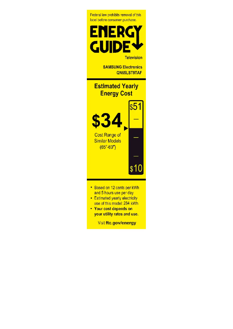 Page n°1 - Label énergétique Samsung QN65LST9TAFXZA