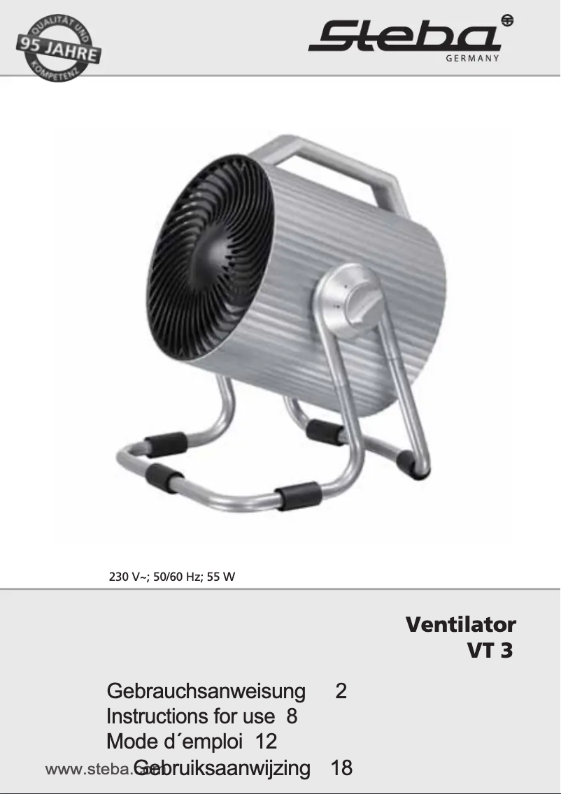 Image de la première page du manuel de l'appareil VT 3