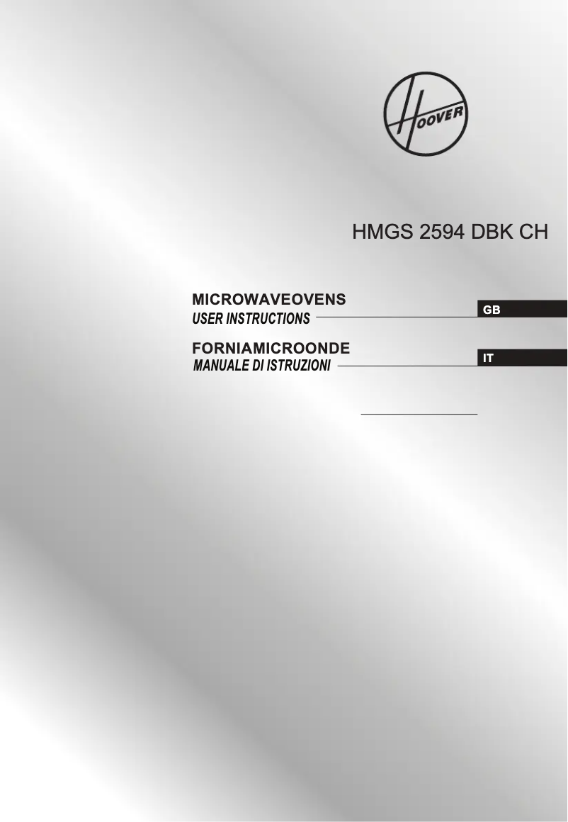 Page 1 de la notice Manuel utilisateur Hoover HMG2595