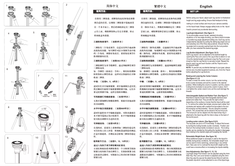 Page 1 de la notice Manuel utilisateur Benro BV8