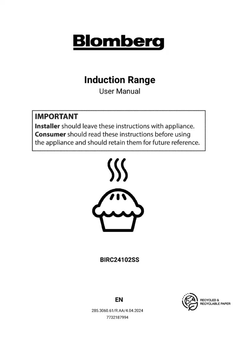 Page n°1 - Manuel utilisateur Blomberg BIRC24102SS
