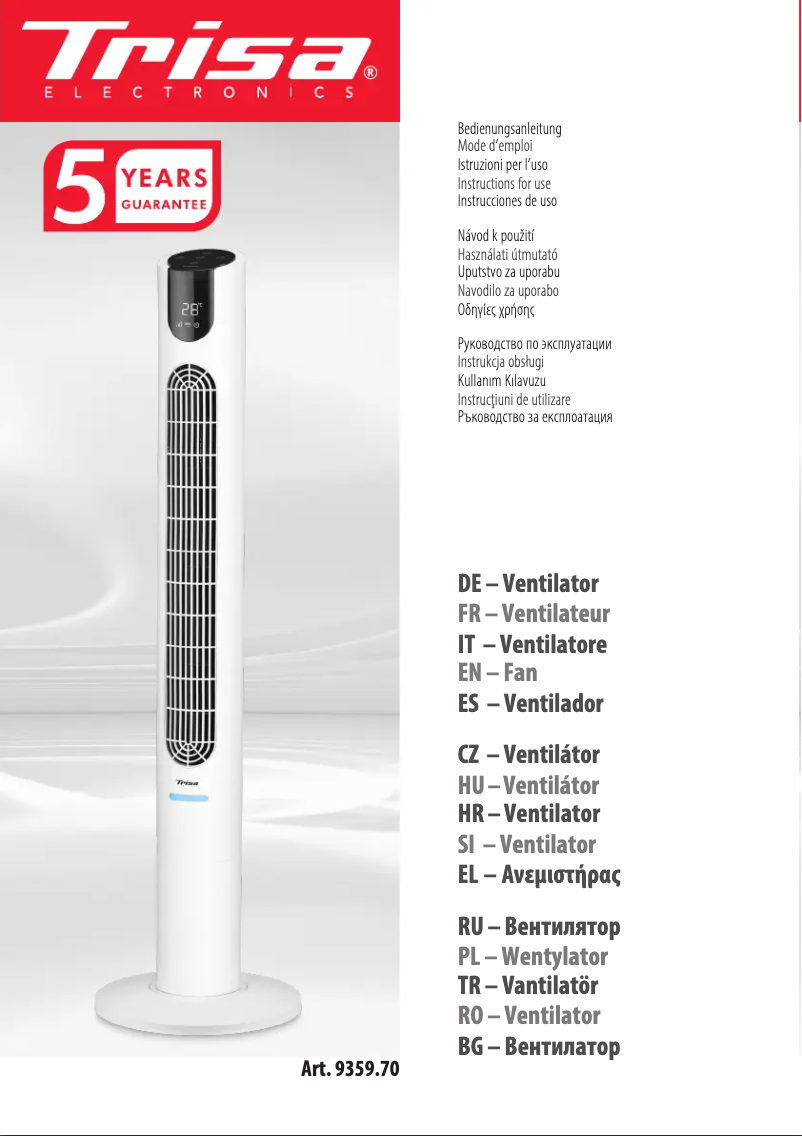 Page n°1 - Manuel utilisateur Trisa Comfort Breeze 9359.70