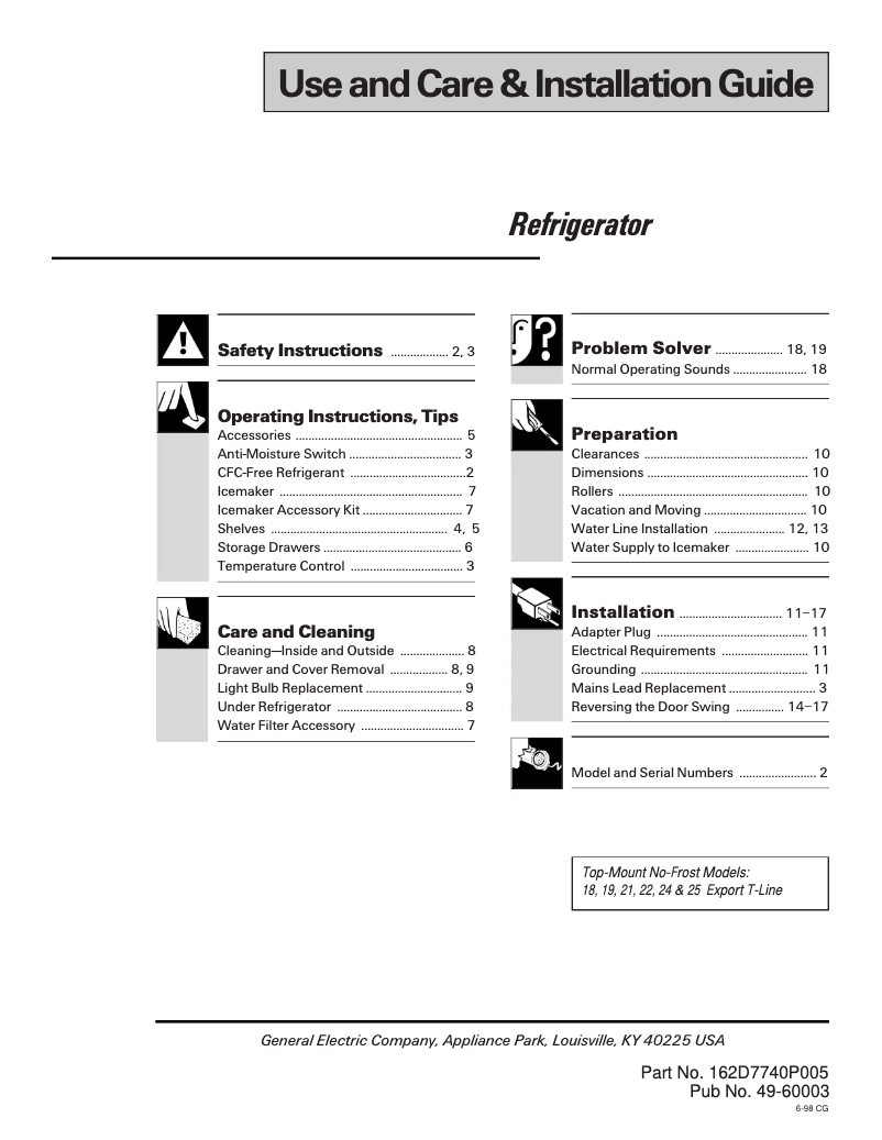 Imagen de la primera página del manual del dispositivo TBT24JABAA