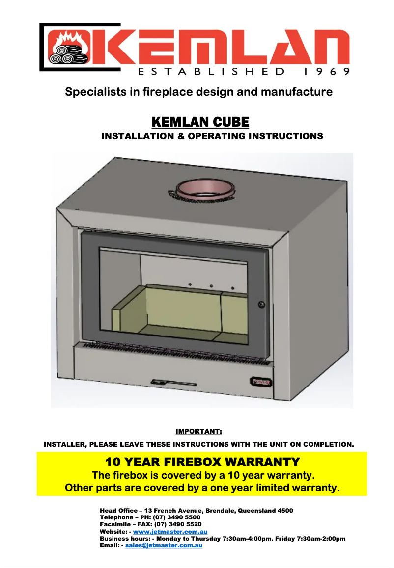 Page 1 de la notice Manuel utilisateur Kemlan Cube