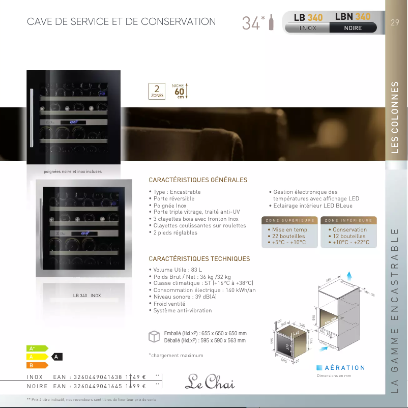 Page n°1 - Manuel utilisateur Le Chai LB340