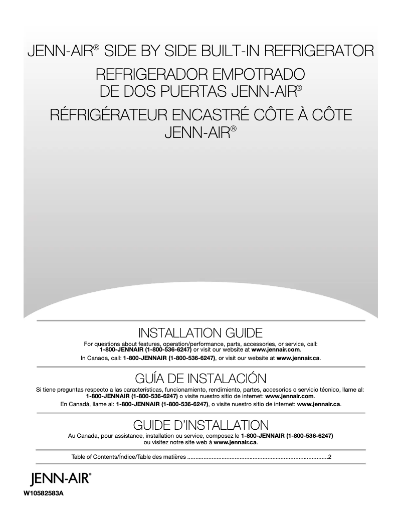 Page 1 de la notice Manuel utilisateur JennAir JPK42SNXWSS