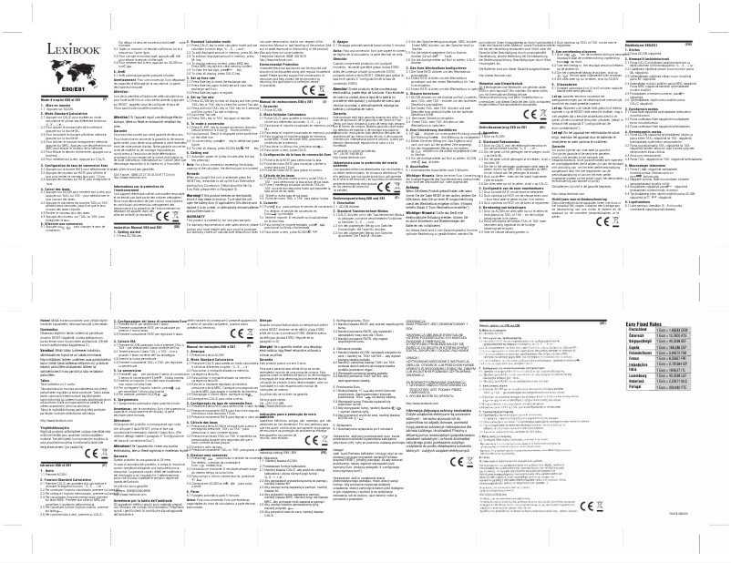 Page 1 de la notice Manuel utilisateur Lexibook E80