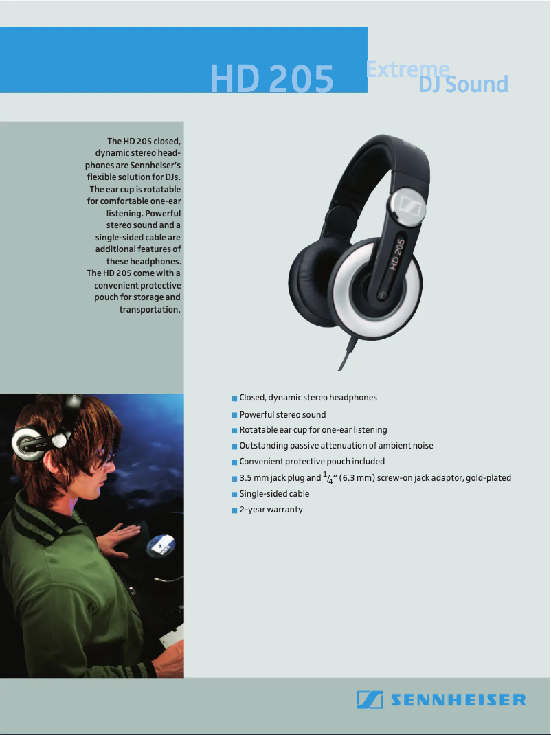 Page n°1 - Manuel utilisateur Sennheiser HD 205-II