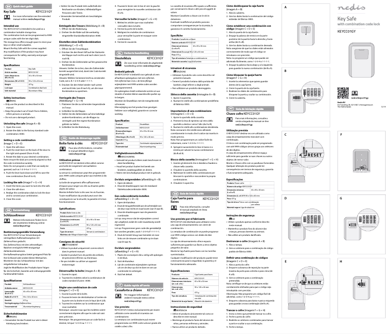 Image de la première page du manuel de l'appareil KEYCC01GY
