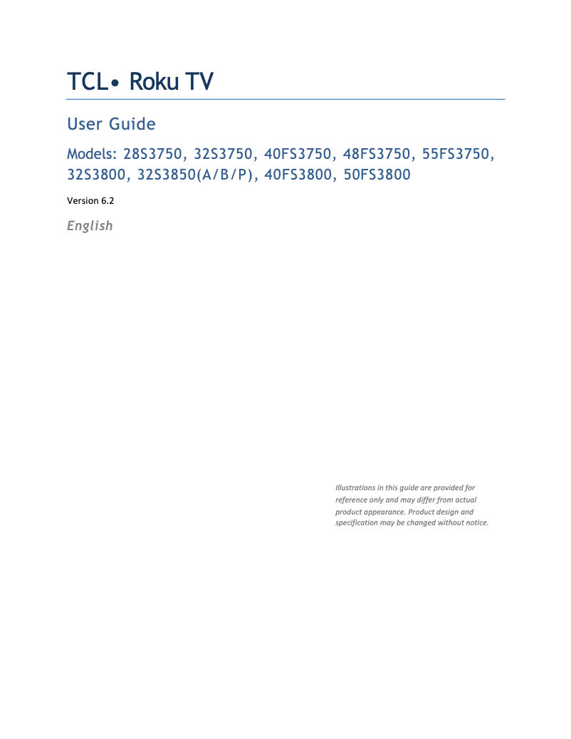 Page n°1 - Manuel utilisateur TCL Roku 32S3750