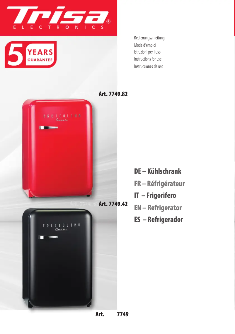 Página 1 del manual Manual de usuario Trisa Frescolino Classic 7749