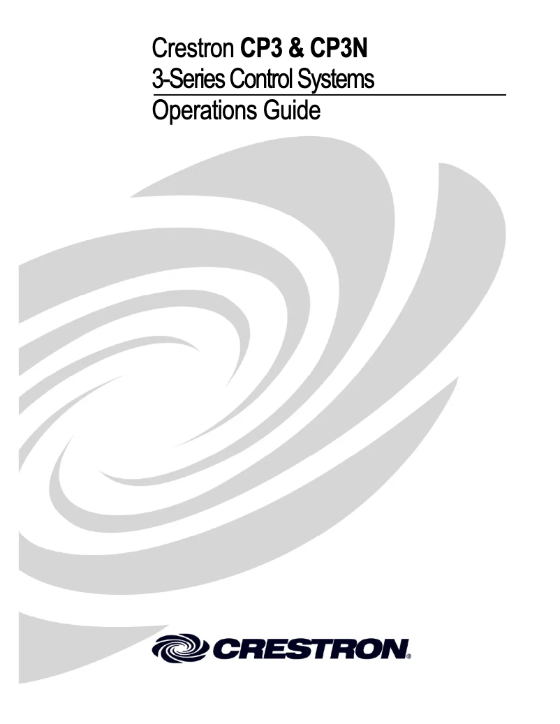 Page 1 de la notice Manuel utilisateur Crestron CP3