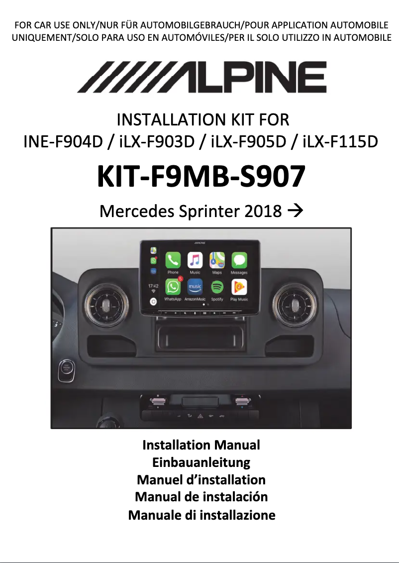 Image de la première page du manuel de l'appareil KIT-F9MB-S907