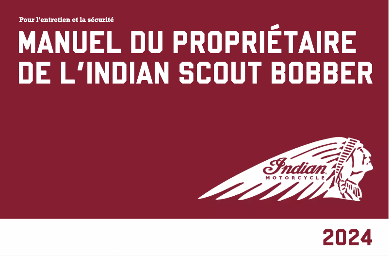 Page 1 de la notice Manuel utilisateur Indian Scout Bobber Twenty (2024)