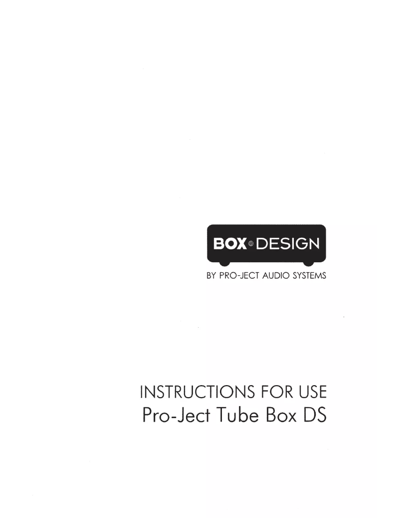 Image de la première page du manuel de l'appareil Tube Box DS