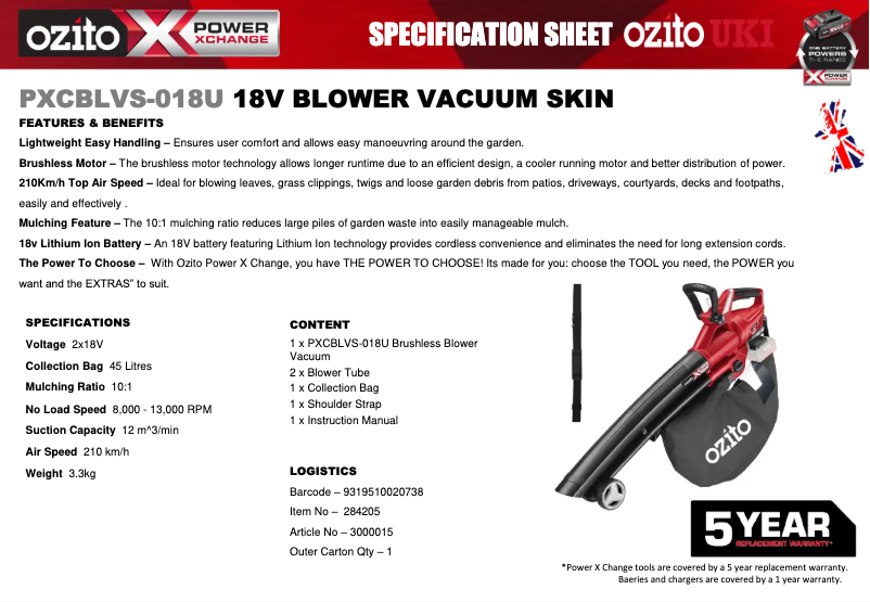 Image de la première page du manuel de l'appareil PXCBLVS-018U