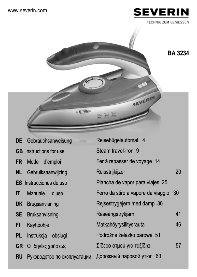Image de la première page du manuel de l'appareil BS 3234