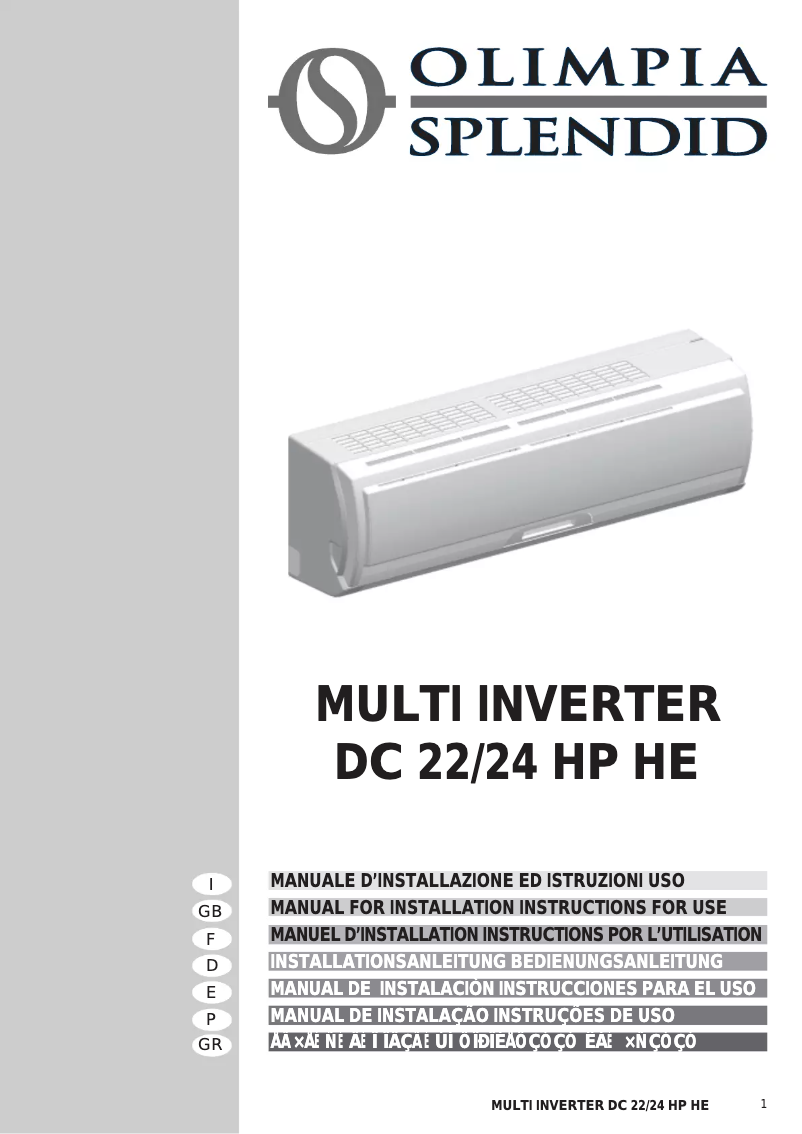 Página 1 del manual Manual de usuario Olimpia Splendid Multiflexi inverter