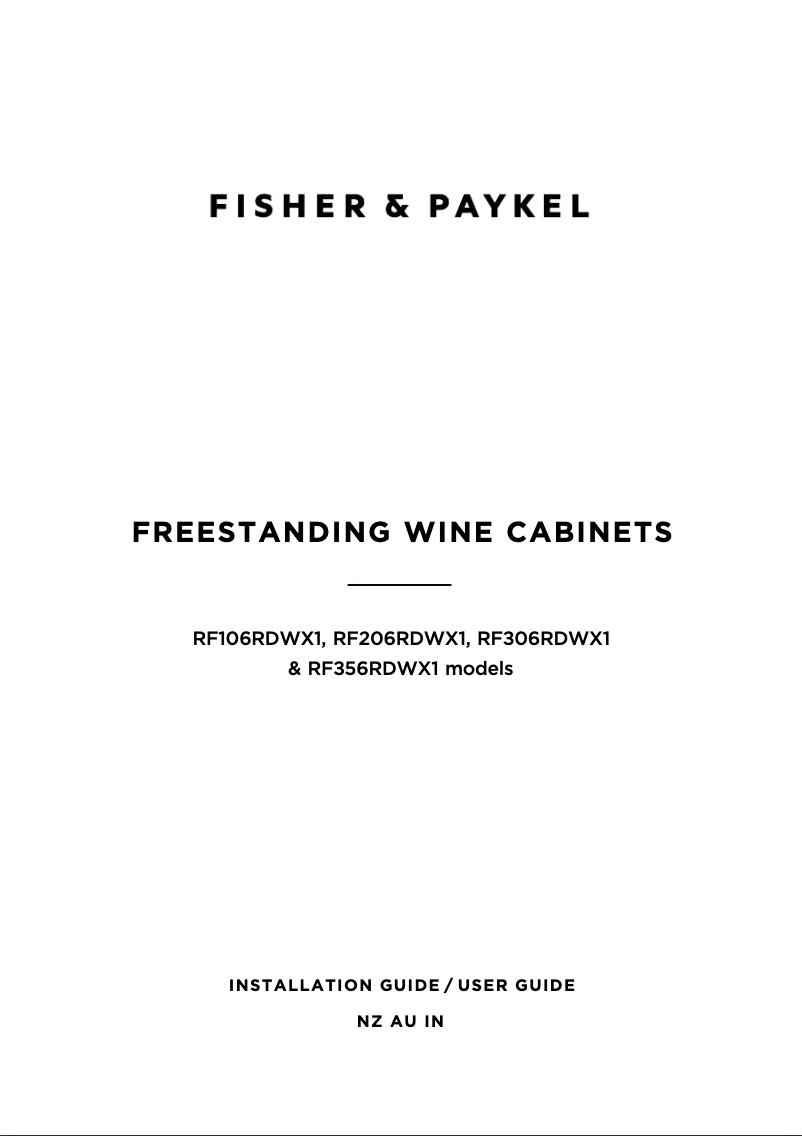 Page n°1 - Mode d'emploi Fisher & Paykel RF106RDWX1