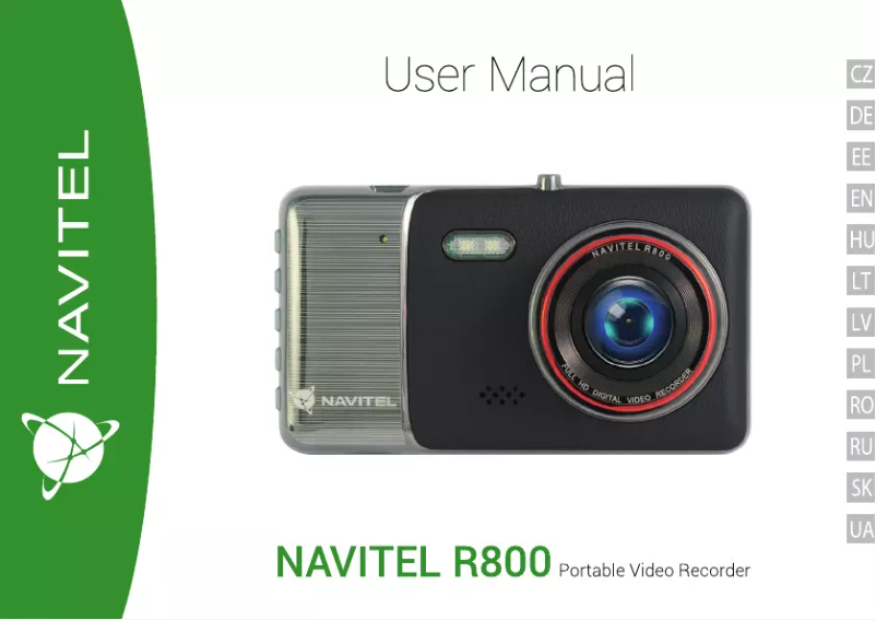Page n°1 - Manuel utilisateur Navitel R800