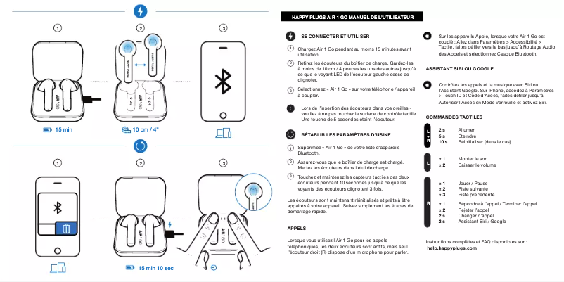 Página 1 del manual Manual de usuario Happy Plugs Air 1 Go