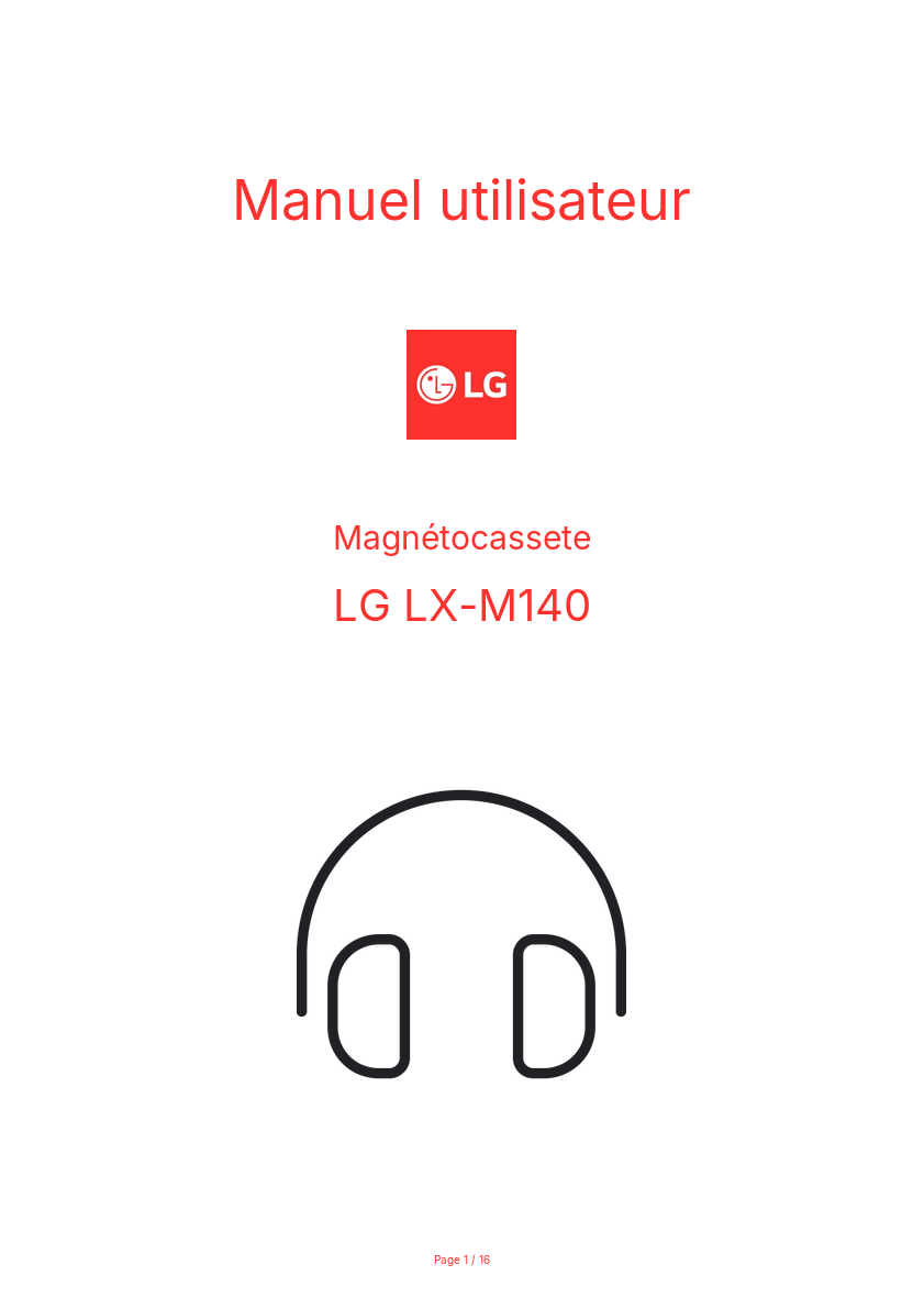 Image de la première page du manuel de l'appareil LX-M140
