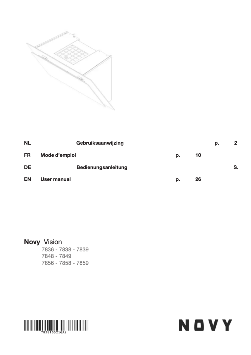 Page n°1 - Manuel utilisateur Novy Vision 7839