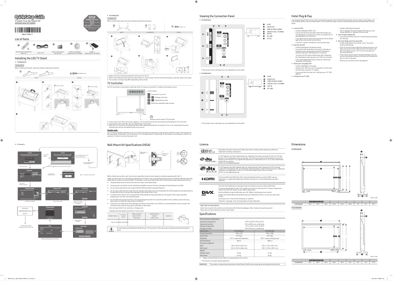 Imagen de la primera página del manual del dispositivo HG40ND460SG