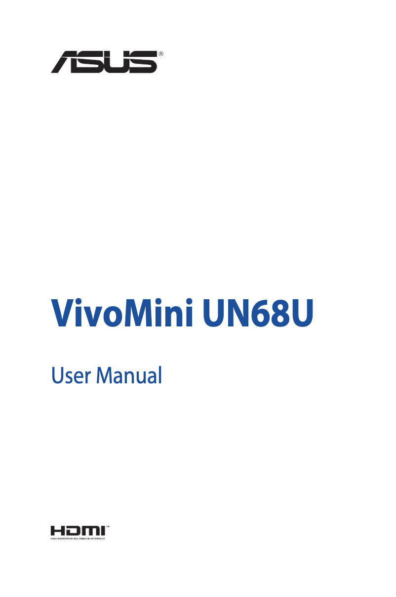 Page n°1 - Manuel utilisateur Asus VivoMini UN68U