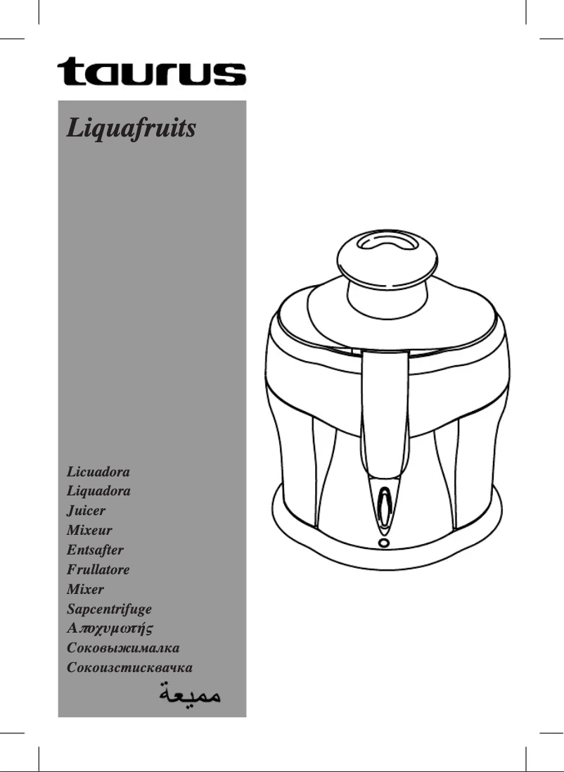 Page n°1 - Manuel utilisateur Taurus Liquafruits